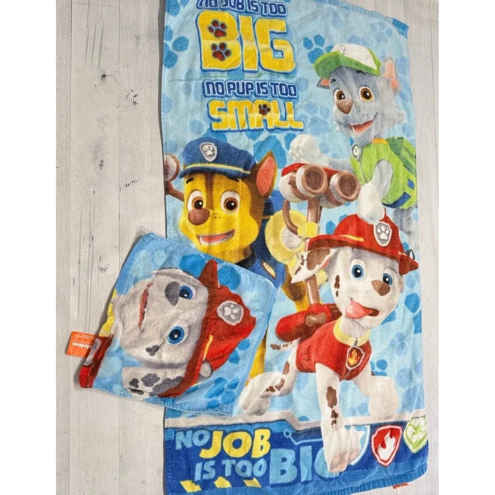 Paw Patrol kids towel and washcloth